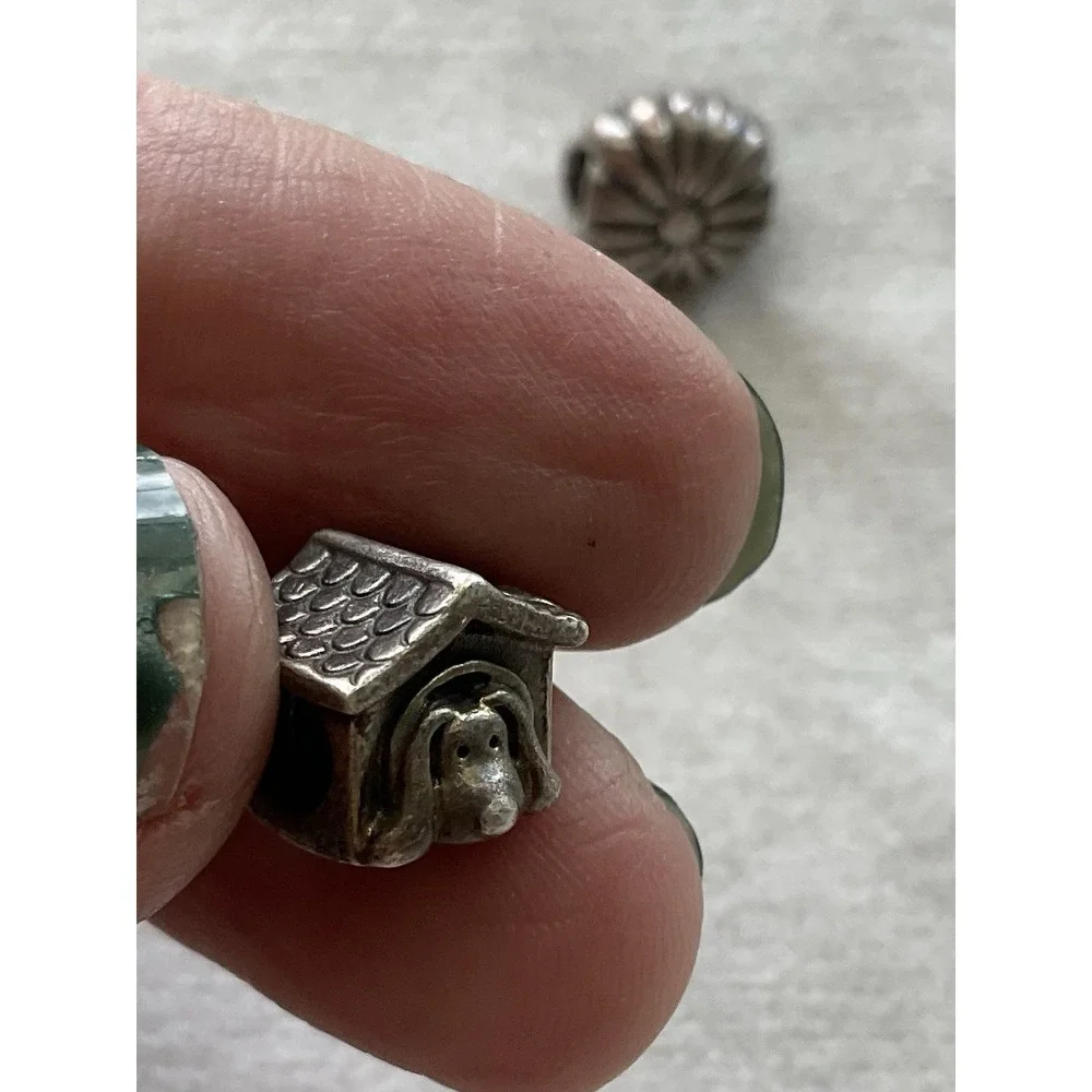 Pandora ALE 925 Sterling Silver Lot Of 4 Charms Football Doghouse Cat